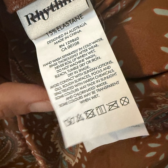 Rhythm Tank Short One-Piece Surf Suit – Brown Paisley – Size Medium – NWT Liner - Picture 6 of 10